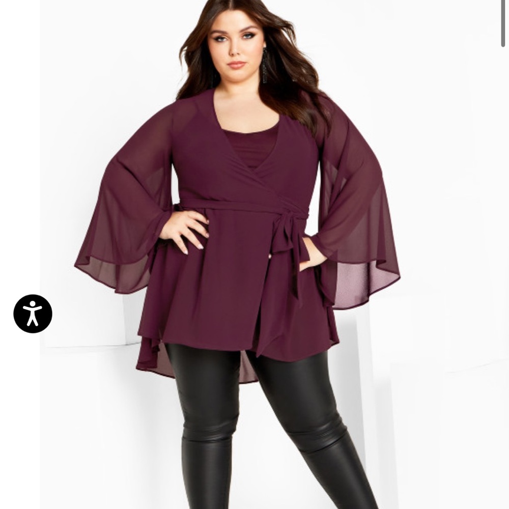 2!!!!  City Chic Fleetwood Tunic - plum color and black